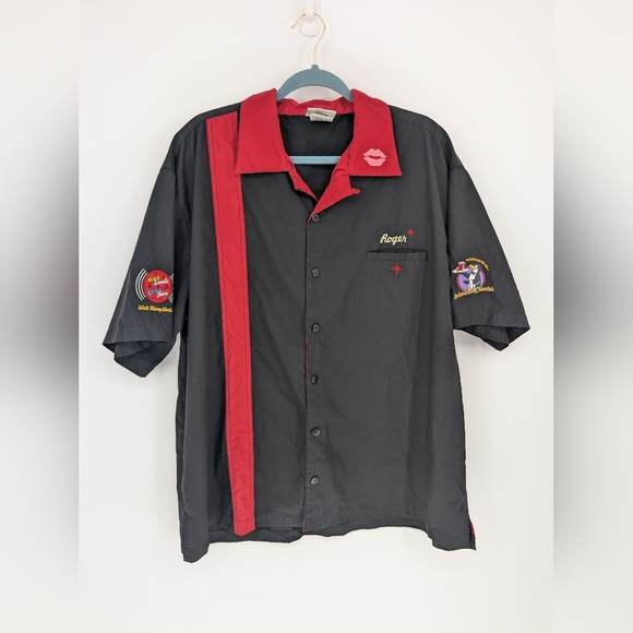Vintage Disneyland Patty Cake Lounge Button Bowling Shirt Mens XL Roger Rabbit - Picture 1 of 13